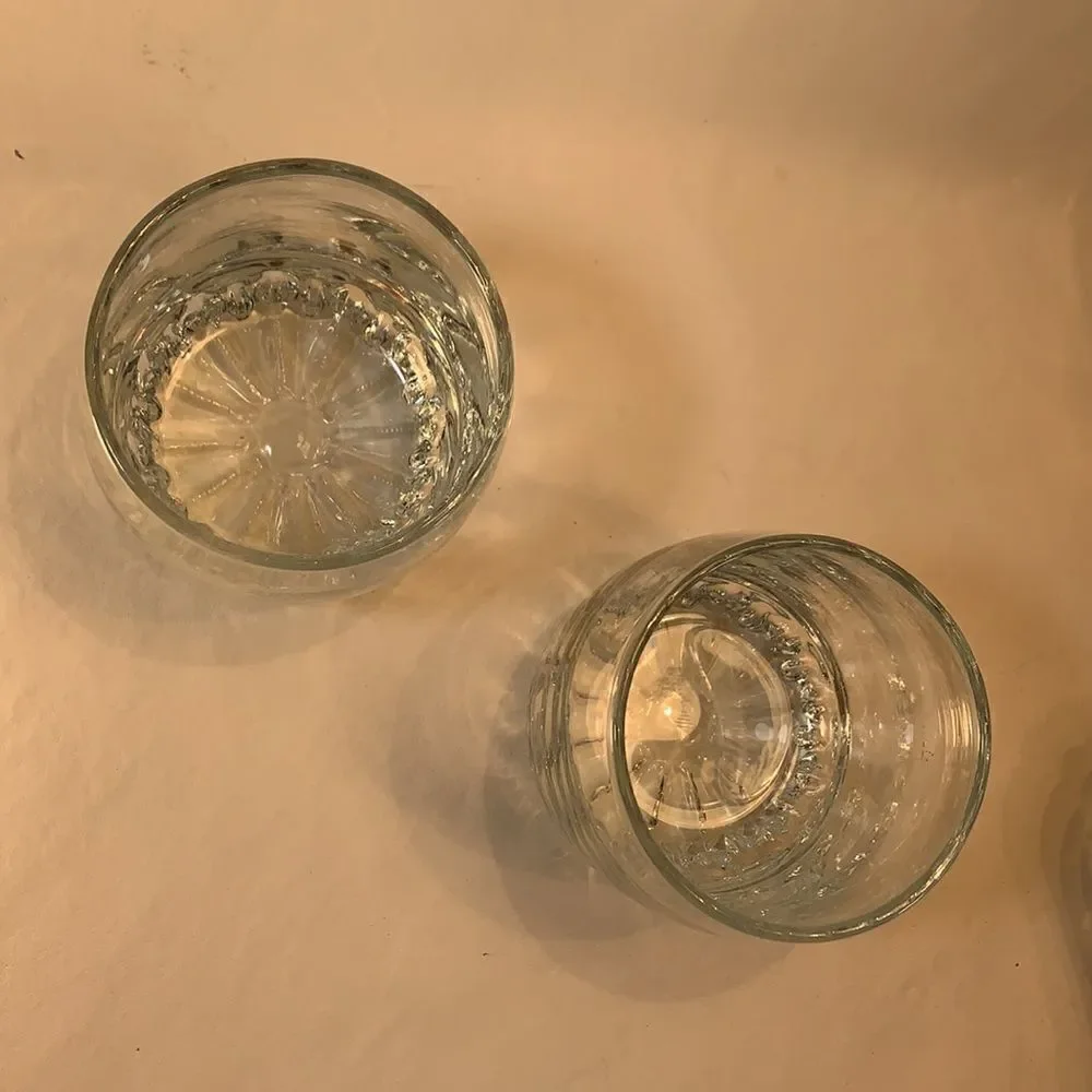 Crown Royal Whisky Glass 10 Oz Set 2 Stamped Crystal Drinking Rock Cocktail Bar